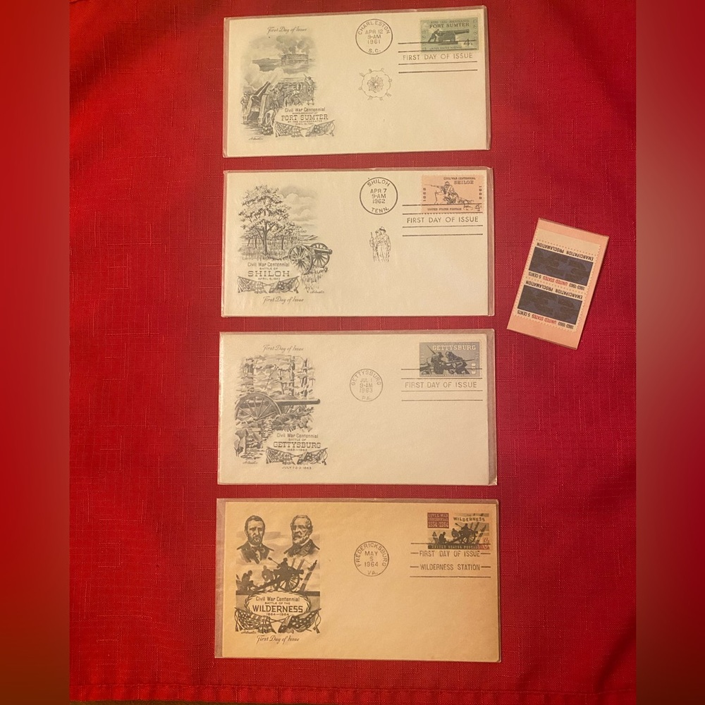 Civil War Battle First Day Cover Envelopes (Fort Sumter, Shiloh, Gettysburg +)